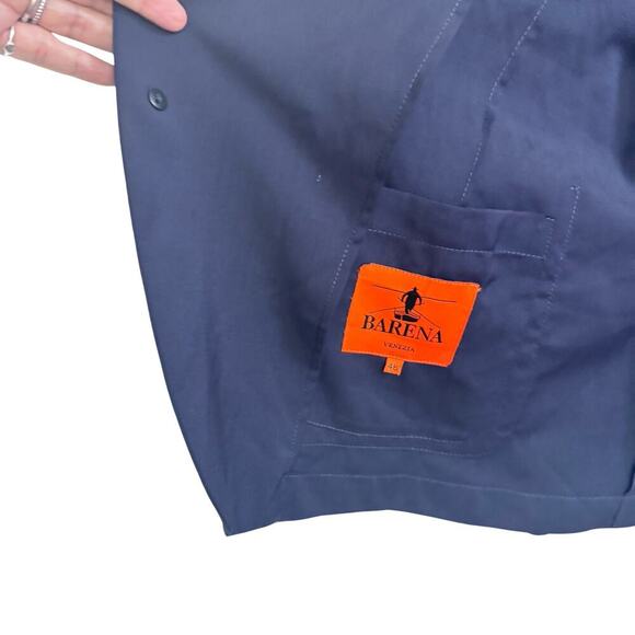 New BARENA Venezia Borgo Palio Navy Lightweight Mens Blazer Jacket Italian Sz46 - Picture 9 of 16